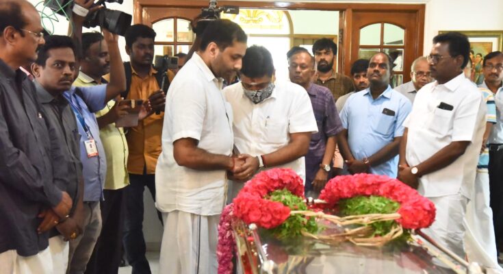 TN Ministers Udhayanidhi Stalin and PTR pay respects and homage to ...